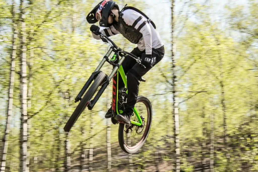 jump or trick on a mountain bike jump or trick on a mountain bike